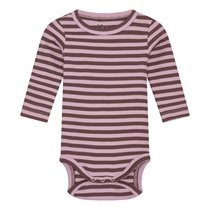 BIRKHOLM Stribet Rib Body Skygge Rosa & Kastanje Brun